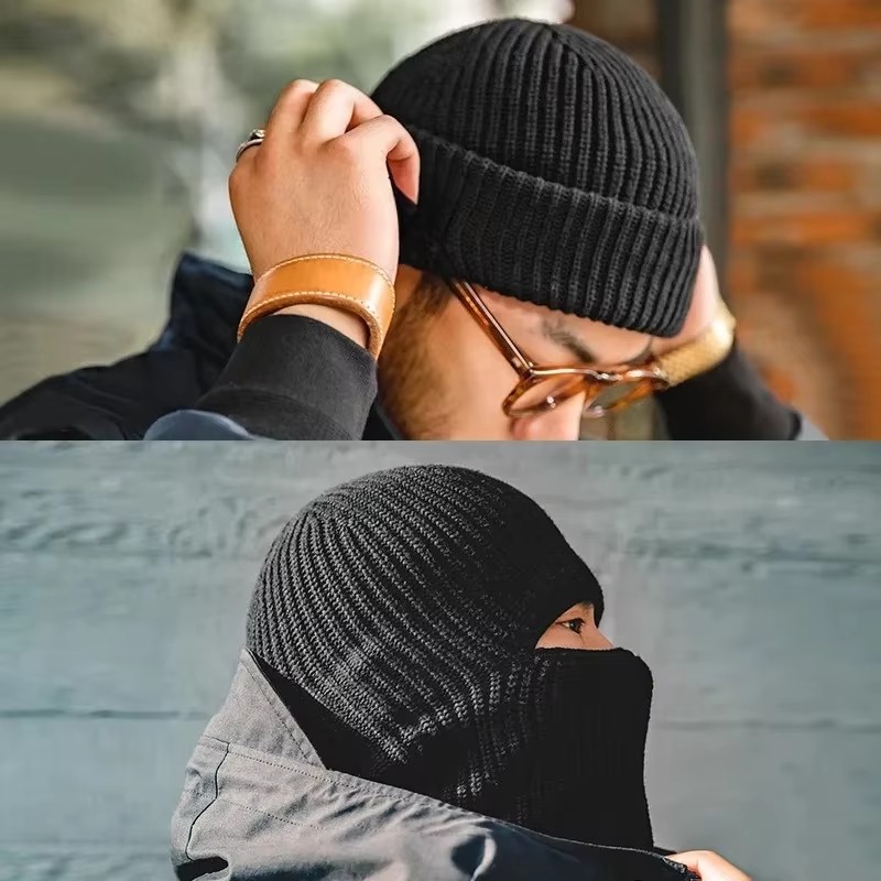 Muffler Men Wool - Męskie zimowe czapki typu skullies i