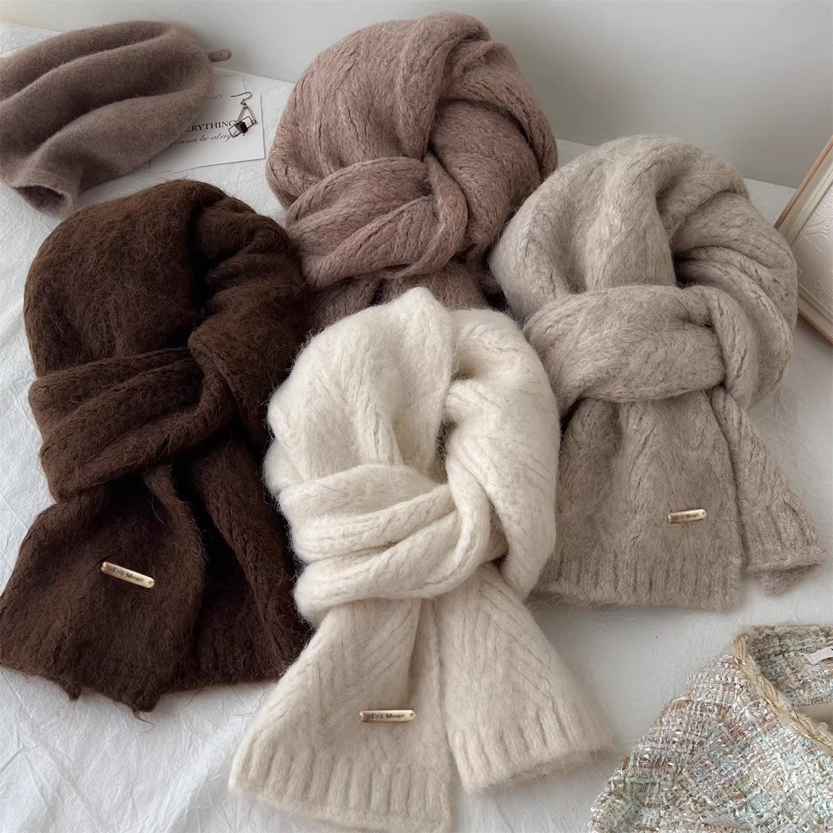 Muffler Men Wool - Wysokiej jakości wełniany szalik damski i