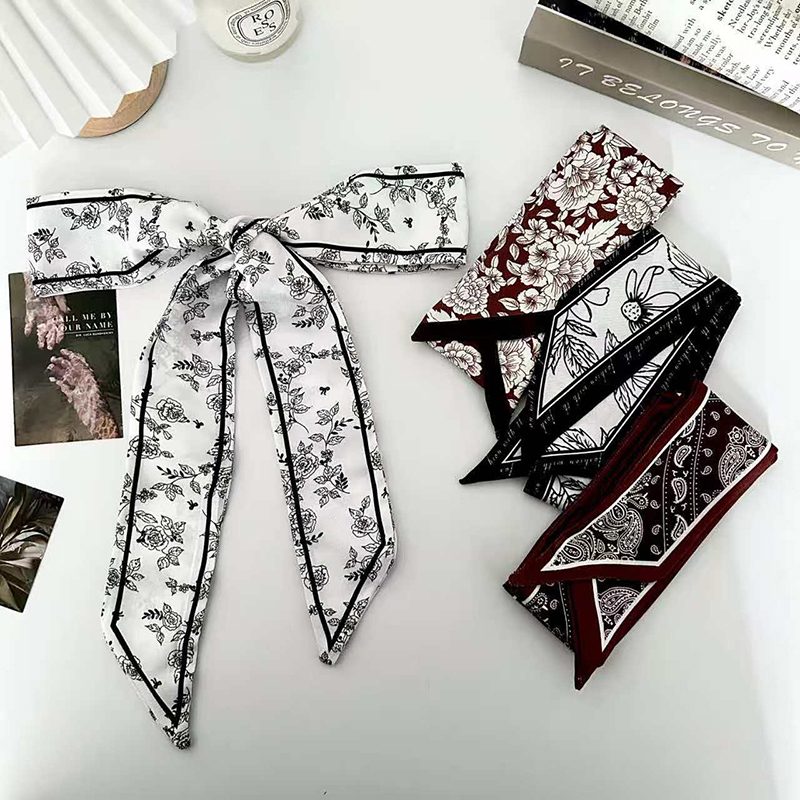 Ascot Neck Scarf - Luksusowa moda damska, cienka jedwabna apaszka,